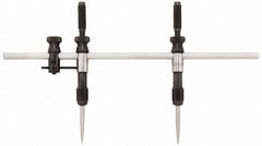 Starrett - 18 Inch Leg, Steel, Bright Chrome Finish, Trammels - 36 Inch Max Measurement, 900mm Max Measurement, Includes 20 Inch (500mm) Rigid Steel Beam, Pair of 3 Inch (75mm) Caliper Points - Exact Tooling
