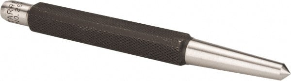 Starrett - 1/4" Center Punch - 5" OAL, Steel - Exact Tooling