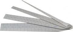 Starrett - 1/16 to 1-1/16 Inch Measurement, 4 Leaf Taper Gage - 5-1/4 Inch Long x 1 Inch Wide, Spring Tempered Steel, 1/64 Inch Graduation - Exact Tooling