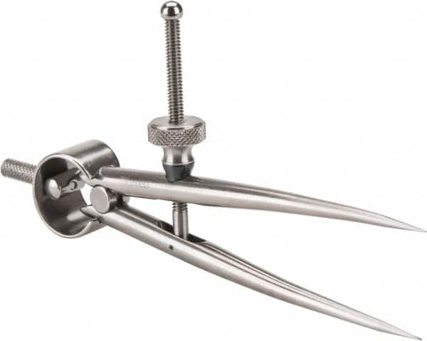 Starrett - 3 Inch Leg, Spring Joint, Ground Steel, Polished, Divider - 3 Inch Max Measurement, 75mm Max Measurement, Round Leg - Exact Tooling