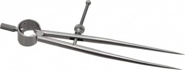 Starrett - 6 Inch Leg, Spring Joint, Ground Steel, Polished, Divider - 6 Inch Max Measurement, 150mm Max Measurement, Round Leg - Exact Tooling
