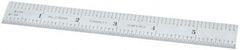 Starrett - 6" Long, 1/64, 1/50, 1/32, 1/10" Graduation, Flexible Steel Rule - 3R Graduation Style, 3/4" Wide, Silver, Satin Chrome Finish - Exact Tooling