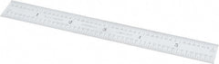 Starrett - 6" Long, 1/64, 1/32, 1/16, 1/8" Graduation, Flexible Steel Rule - 4R Graduation Style, 3/4" Wide, Silver, Satin Chrome Finish - Exact Tooling