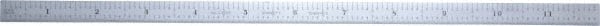 Starrett - 12" Long, 1/100, 1/64, 1/32, 1/10" Graduation, Flexible Steel Rule - 5R Graduation Style, 1/2" Wide, Silver, Satin Chrome Finish - Exact Tooling