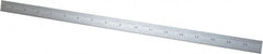 Starrett - 18" Long, 1/100, 1/64, 1/32, 1/10" Graduation, Flexible Steel Rule - 5R Graduation Style, 3/4" Wide, Silver, Satin Chrome Finish - Exact Tooling