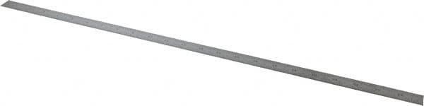 Starrett - 24" Long, 1/100, 1/64, 1/32, 1/10" Graduation, Flexible Steel Rule - 5R Graduation Style, 3/4" Wide, Silver, Satin Chrome Finish - Exact Tooling