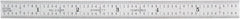 Starrett - 6" Long, 1/100, 1/64, 1/50, 1/32" Graduation, Flexible Steel Rule - 16R Graduation Style, 1/2" Wide, Silver, Satin Chrome Finish - Exact Tooling
