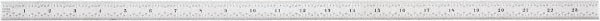 Starrett - 24" Long, 1/100, 1/64, 1/50, 1/32" Graduation, Flexible Steel Rule - 16R Graduation Style, 3/4" Wide, Silver, Satin Chrome Finish - Exact Tooling