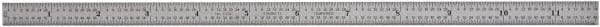 Starrett - 11-3/4" Long, 1/64, 1/32" and 0.5, 1mm Graduation, Flexible Steel Rule - English/Metric Graduation Style, 1/2" Wide, Silver, Satin Chrome Finish - Exact Tooling