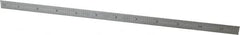 Starrett - 11-3/4" Long, 1/50, 1/10" and 0.5, 1mm Graduation, Flexible Steel Rule - Decimal/Metric Graduation Style, 1/2" Wide, Silver, Satin Chrome Finish - Exact Tooling