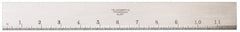 Starrett - 12 Inch Long x 1-13/32 Inch Wide x 11/64 Inch Thick, Beveled Edge Straightedge - 0.0002 Inch Edge Flatness, Steel, 0.0004 Inch Parallelism - Exact Tooling