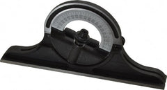 Starrett - 12 to 24 Inch Long Blade, Reversible Combination Square Protractor Head - Black Wrinkle, Chrome on Turret Coated, Cast Iron - Exact Tooling