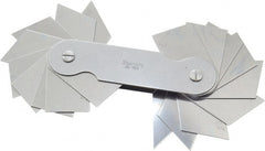 Starrett - 18 Piece Spring Steel Angle Gage Set - 2 to 45° Primary Angle - Exact Tooling