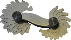 Starrett - 28 Leaf, 4 to 80 TPI Range, Steel Screw Pitch Gage - 60° Thread Angle - Exact Tooling