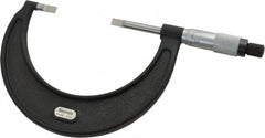 Starrett - 2" to 3" Mechanical Satin Chrome Coated Blade Micrometer - 0.001" Graduation, 1/32" Blade Thickness, Speeder Thimble - Exact Tooling