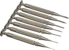 Starrett - 7 Piece Phillips & Slotted Screwdriver Set - Round Shank, Blade Sizes: Length 5/8, Bit Sizes: Philips #0 - Exact Tooling