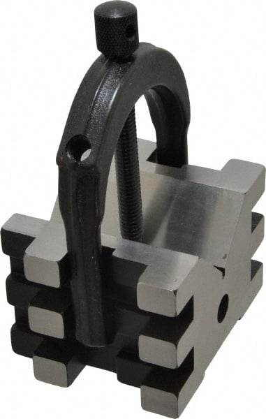 Starrett - 1-7/16 to 2" Capacity, 45 and 90° Angle, Hardened Steel V-Block - 2-1/2" Long x 3" Wide x 2" High, Sold as Individual - Exact Tooling