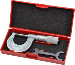 Starrett - 0 to 1" Range, Mechanical Screw Thread Micrometer - Plain Thimble, 0.001" Graduation, 0.004mm Accuracy - Exact Tooling
