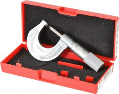 Starrett - 0 to 1" Range, Mechanical Screw Thread Micrometer - Plain Thimble, 0.001" Graduation, 0.004mm Accuracy - Exact Tooling