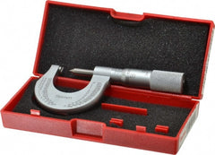 Starrett - 0 to 1" Range, Mechanical Screw Thread Micrometer - Plain Thimble, 0.001" Graduation, 0.004mm Accuracy - Exact Tooling