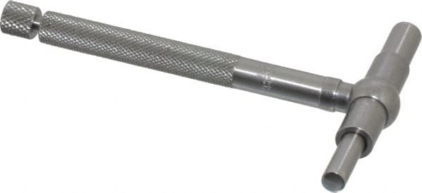Starrett - 1-1/4 to 2-1/8 Inch, 3 Inch Overall Length, Telescoping Gage - 2-3/8 Inch Long Handle, Satin Chrome Finish - Exact Tooling