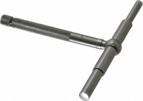 Starrett - 2-1/8 to 3-1/2 Inch, 3 Inch Overall Length, Telescoping Gage - 2-3/8 Inch Long Handle, Satin Chrome Finish - Exact Tooling