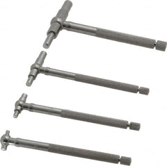 Starrett - 4 Piece, 5/16 to 2-1/8 Inch, Telescoping Gage Set - 2-3/8 Inch Long Handles, Includes Case - Exact Tooling