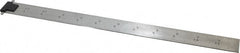 Starrett - 12" Long, 1/64, 1/32, 1/16, 1/8" Graduation, Rigid Spring Steel Rule - 4R Graduation Style, 1" Wide, Silver - Exact Tooling