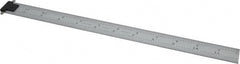 Starrett - 12" Long, 1/64, 1/32, 1/16, 1/8" Graduation, Rigid Spring Steel Rule - 4R Graduation Style, 1" Wide, Silver, Satin Chrome Finish - Exact Tooling