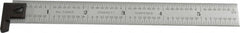 Starrett - 6" Long, 1/64, 1/32, 1/16, 1/8" Graduation, Rigid Spring Steel Rule - 4R Graduation Style, 3/4" Wide, Silver, Satin Chrome Finish - Exact Tooling