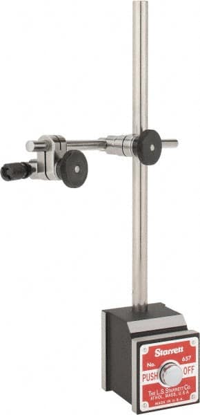 Starrett - 150 Lb Magnetic Force, Indicator Positioner & Holder with Base - Post & Rod, Rectangular Base, 1-15/16" Base Height, 1-5/8" Base Length, 1-7/8" Base Width - Exact Tooling