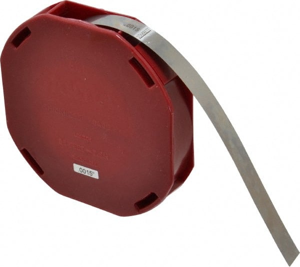 Starrett - 0.0015 Inch Thick x 7.62 m Long x 1/2 Inch Wide, Feeler Stock Roll - Tempered Steel - Exact Tooling
