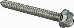 Value Collection - #14 Hex Washer Head Slotted Sheet Metal Screw - Steel, 2-1/2" Length Under Head, Grade 2 - Exact Tooling