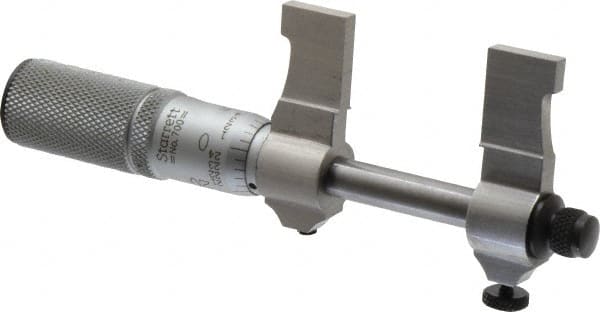Starrett - 1 to 2", Mechanical Inside Micrometer - 0.001" Graduation, 0.0002" Accuracy, Friction Thimble - Exact Tooling