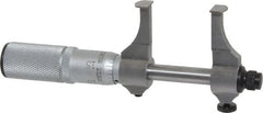 Starrett - 1/2 to 1-1/2 Inch Inside Measurement, Satin Chrome Finish, Mechanical Groove Micrometer - 0.001 Inch Graduation, 0.0002 Inch Accuracy, 5/64 Inch Groove Depth, Friction Thimble, Includes Lock Screw - Exact Tooling
