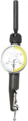 Starrett - 3 Piece, 0" to 0.03" Measuring Range, 15/16" Dial Diam, 0-15-0 Dial Reading, White & Yellow Dial Test Indicator Kit - 5/32" Contact Point Length, 3mm Ball Diam, 0.0005" Dial Graduation - Exact Tooling