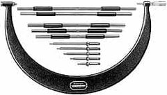Starrett - 2 Anvil, Mechanical, 30 to 36 Inch Range, Interchangeable Anvil Micrometer - Friction Thimble, 0.001 Inch Graduation - Exact Tooling
