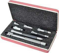 Starrett - 1-1/2 to 8 Inch Range, Satin Chrome Coated, Mechanical Inside Tubular Micrometer - 0.001 Inch Graduation, 0.0001 Inch Accuracy - Exact Tooling