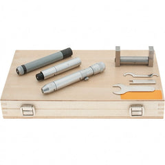 Starrett - 2 to 12", Mechanical Inside Micrometer Set - 0.001" Graduation, Plain Thimble, Includes Case - Exact Tooling