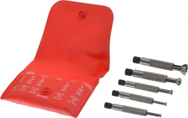 Starrett - 1/8 to 1/2 Inch Measurement, Small Hole Gage Set - 2 Inch Long, Full Ball, Includes Case - Exact Tooling