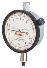 Starrett - 0.5mm Range, 0-10-0 Dial Reading, 0.002mm Graduation Dial Drop Indicator - 1-11/16" Dial, 0.2mm Range per Revolution - Exact Tooling