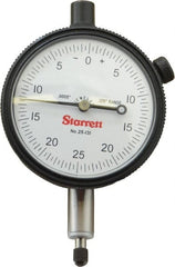 Starrett - 1/8" Range, 0-25-0 Dial Reading, 0.0005" Graduation Dial Drop Indicator - 2-1/4" Dial, 0.05" Range per Revolution, Revolution Counter - Exact Tooling
