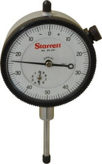 Starrett - 1" Range, 0-50-0 Dial Reading, 0.001" Graduation Dial Drop Indicator - 2-1/4" Dial, 0.1" Range per Revolution, Revolution Counter - Exact Tooling