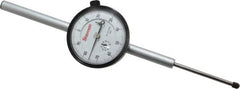 Starrett - 2" Range, 0-100 Dial Reading, 0.001" Graduation Dial Drop Indicator - 2-1/4" Dial, 0.1" Range per Revolution, Revolution Counter - Exact Tooling