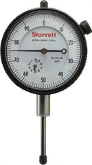 Starrett - 1" Range, 0-100 Dial Reading, 0.001" Graduation Dial Drop Indicator - 2-1/4" Dial, 0.1" Range per Revolution - Exact Tooling
