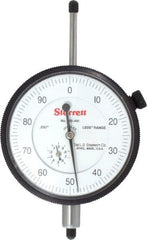 Starrett - 1" Range, 0-100 Dial Reading, 0.001" Graduation Dial Drop Indicator - 2-3/4" Dial, 0.1" Range per Revolution, Revolution Counter - Exact Tooling