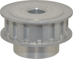Power Drive - 16 Tooth, 1/2" Inside x 1.88" Outside Diam, Hub & Flange Timing Belt Pulley - 1/2" Belt Width, 1.91" Pitch Diam, 0.719" Face Width, Aluminum - Exact Tooling