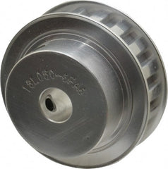 Power Drive - 18 Tooth, 1/2" Inside x 2.119" Outside Diam, Hub & Flange Timing Belt Pulley - 1/2" Belt Width, 2.149" Pitch Diam, 0.719" Face Width, Aluminum - Exact Tooling