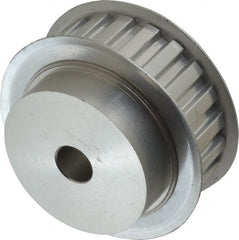 Power Drive - 22 Tooth, 1/2" Inside x 2.596" Outside Diam, Hub & Flange Timing Belt Pulley - 3/4" Belt Width, 2.626" Pitch Diam, 1" Face Width, Aluminum - Exact Tooling