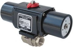 Gemini Valve - 1/4" Pipe, 720 psi WOG Rating Stainless Steel Pneumatic Spring Return with Solenoid Actuated Ball Valve - Reinforced PTFE Seal, Full Port, Threaded (NPT) End Connection - Exact Tooling